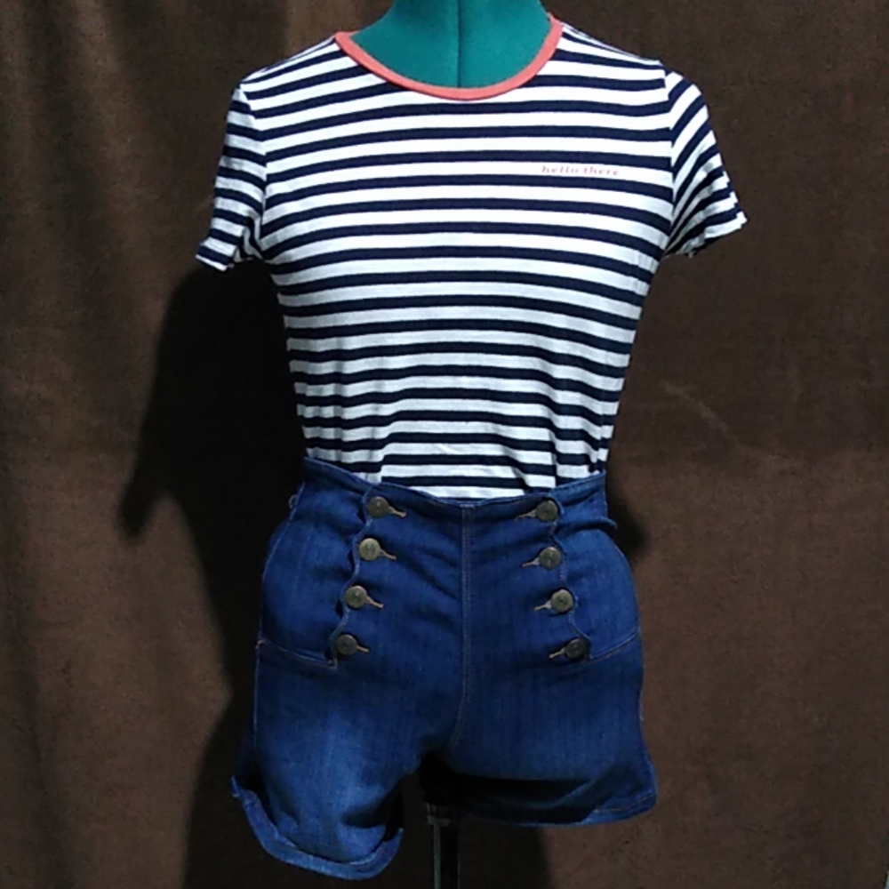 XS dip brand "hello there" striped shirt